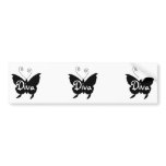 Diva Butterfly Bumper Sticker