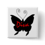 Diva Butterfly Button