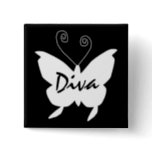 Diva Butterfly I Button