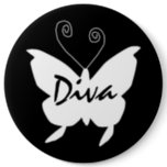 Diva Butterfly I Button