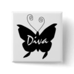 Diva Butterfly I Button