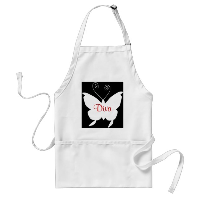 Diva Butterfly I Chef Adult Apron (Front)