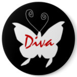 Diva Butterfly I Pinback Button