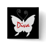 Diva Butterfly I Pinback Button