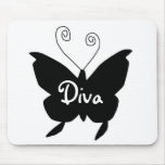 "Diva Butterfly In Black"  Mousepad