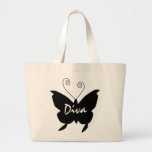 Diva Butterfly Large Tote Bag