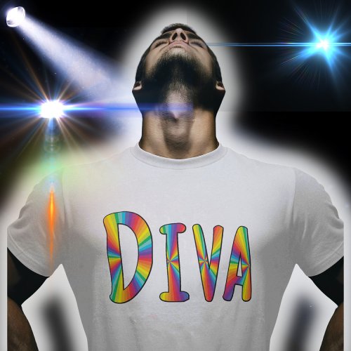 DIVA Campy Fabulous LGBTQ Gay Pride Rainbow Colors T_Shirt