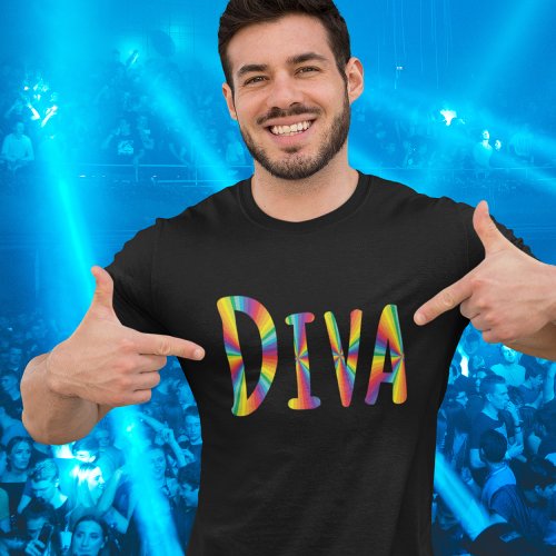 DIVA Campy Humor Colorful Funny Fabulous Chic Cool T_Shirt