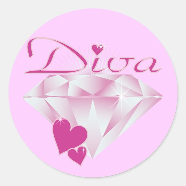 Diva Classic Round Sticker (Front)