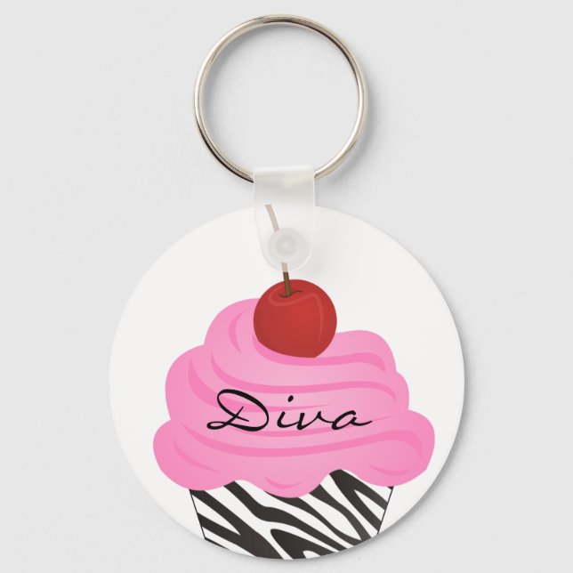 Diva Cupcake Keychain (Front)