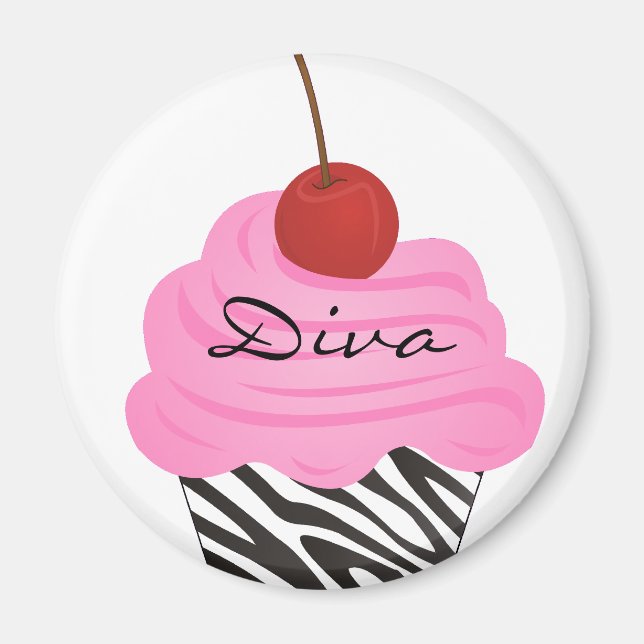 Diva Cupcake Magnet (Front)