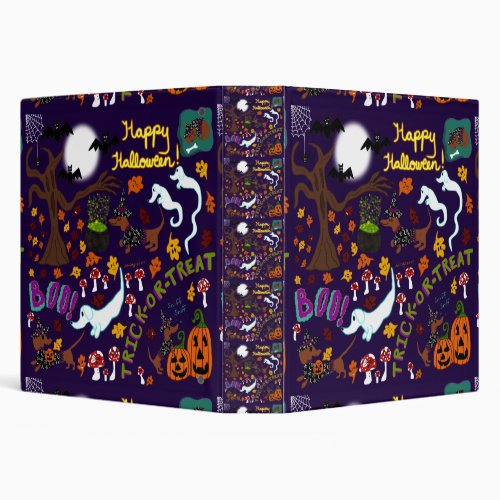 Diva Dachshunds Halloween 3 Ring Binder