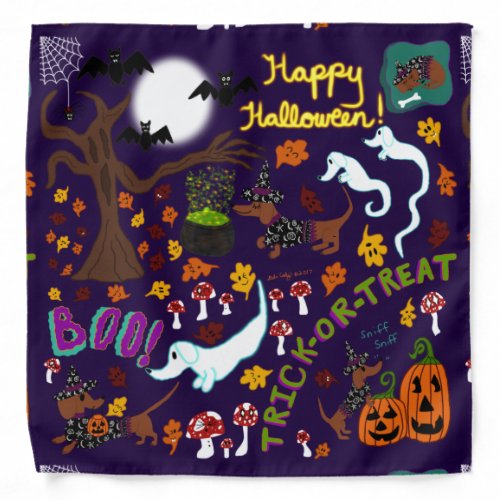 Diva Dachshunds Halloween Bandana