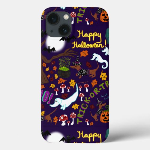 Diva Dachshunds Halloween iPhone 13 Case