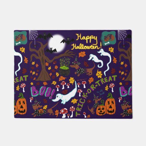 Diva Dachshunds Halloween Doormat