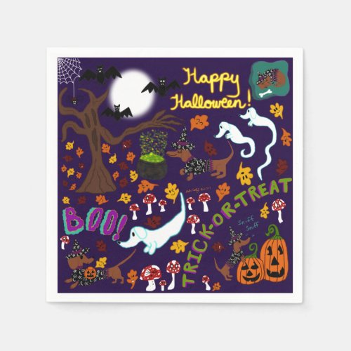 Diva Dachshunds Halloween Napkins