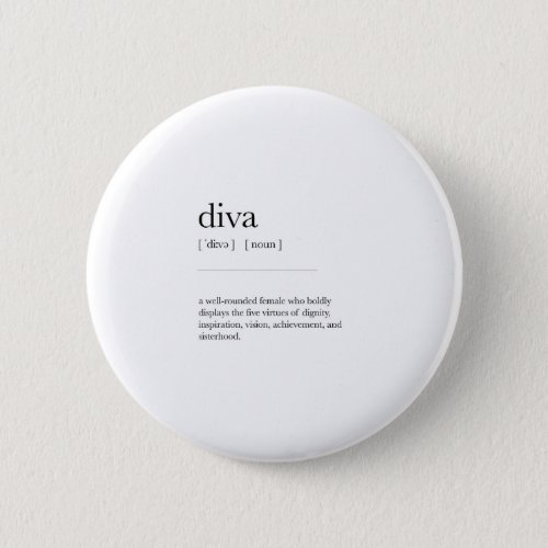 Diva Definition Meaning Dictionary Art Decor Button