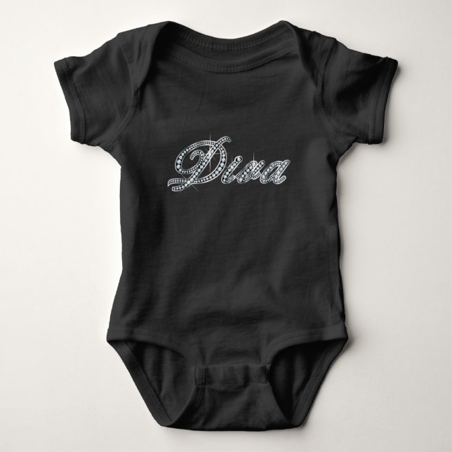 Diva "Diamond Bling"  Baby Bodysuit (Front)