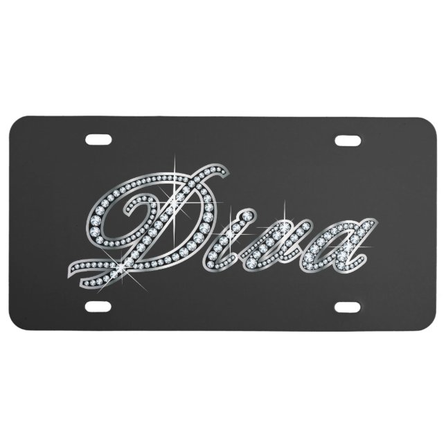Diva "Diamond Bling"  License Plate (Front)