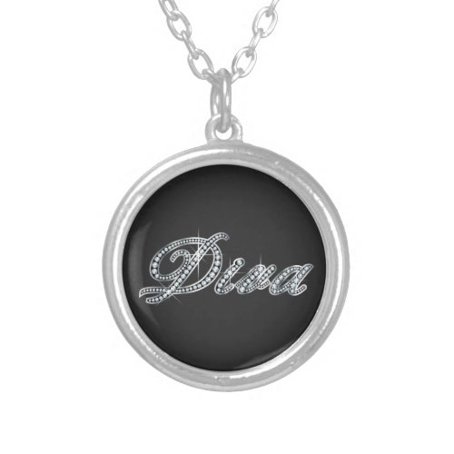 Diva Diamond Bling  Silver Plated Necklace