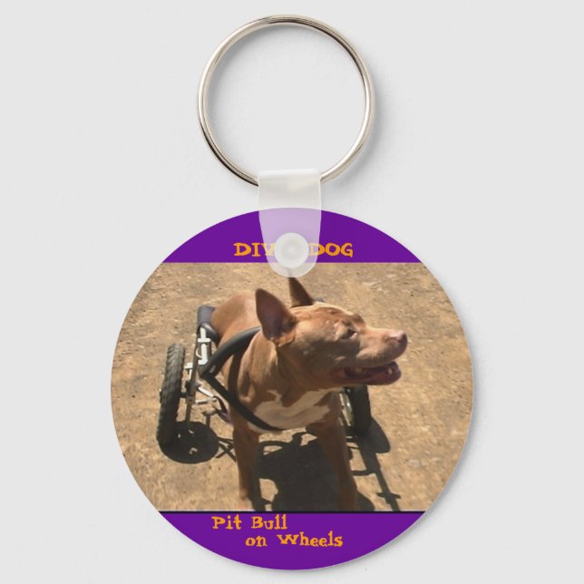 DIVA DOG Rollin' in Style Keychain (Front)