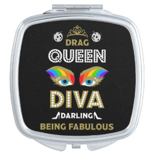 Diva Drag Queen Compact Mirror