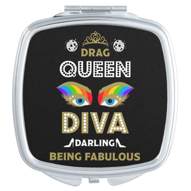 Diva Drag Queen Compact Mirror (Front)