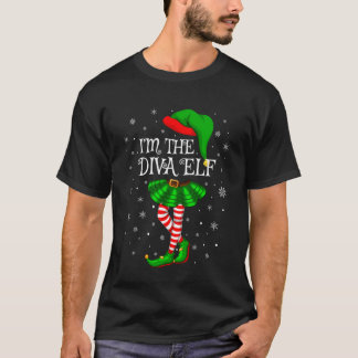 Diva Elf Christmas Family Group Women Girls Xmas P T-Shirt