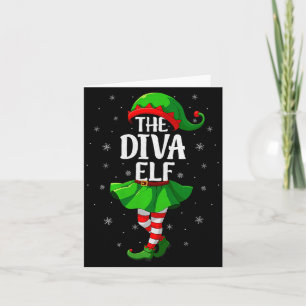 Diva Elf Christmas Girls Women Elf Squad Xmas Fami Card