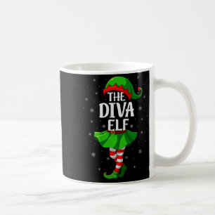 Diva Elf Christmas Girls Women Elf Squad Xmas Fami Coffee Mug