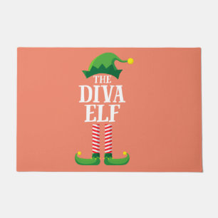 Diva Elf Matching Family Group Christmas Party Doormat