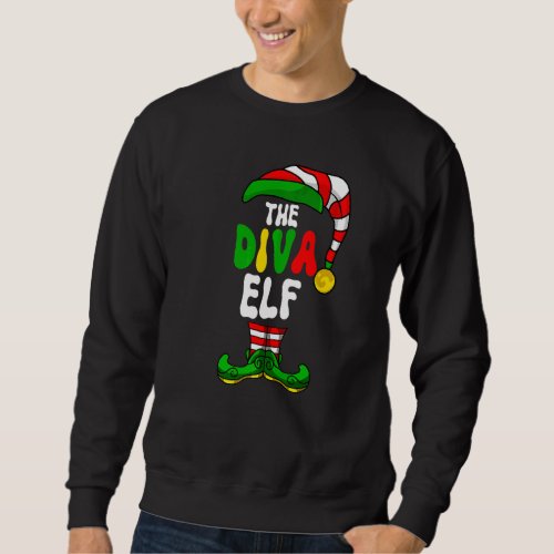 Diva Elf Pajama Matching Group Christmas Holiday G Sweatshirt