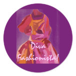 Diva Fashionista Autumn Reds Classic Round Sticker