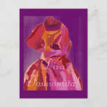 Diva Fashionista Autumn Reds Postcard