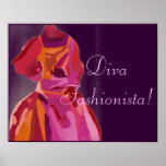 Diva Fashionista Autumn Reds Poster