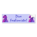 Diva Fashionista In Blue Bumper Sticker