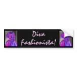 Diva Fashionista In Blue Bumper Sticker