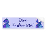 Diva Fashionista In Blue I Bumper Sticker