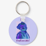 Diva Fashionista In Blue I Keychain