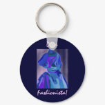 Diva Fashionista In Blue I Keychain