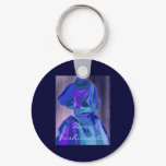 Diva Fashionista In Blue I Keychain