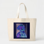 Diva Fashionista In Blue I Large Tote Bag