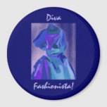 Diva Fashionista In Blue I Magnet