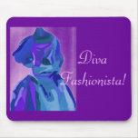 Diva Fashionista In Blue I Mouse Pad