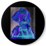 Diva Fashionista In Blue I Pinback Button