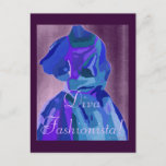 Diva Fashionista In Blue I Postcard