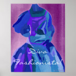 Diva Fashionista In Blue I Poster