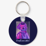 Diva Fashionista In Blue Keychain