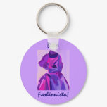 Diva Fashionista In Blue Keychain