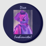 Diva Fashionista In Blue Magnet